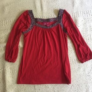 Red long sleeve top 2000s